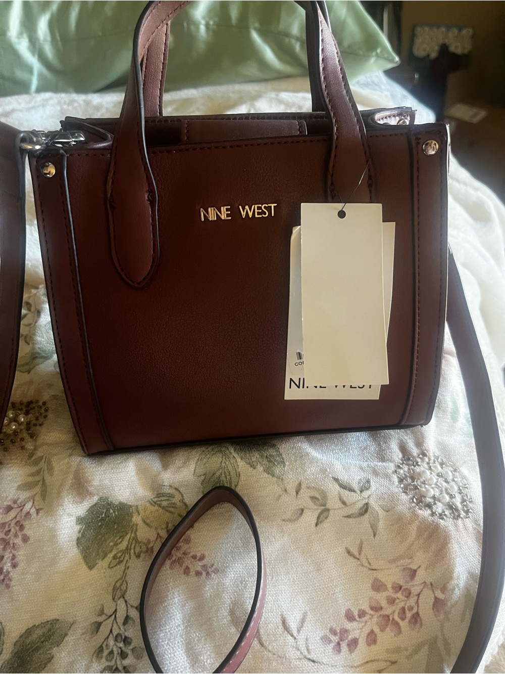 Nine West Women's Wine Color Cross Body
Mini Satchel